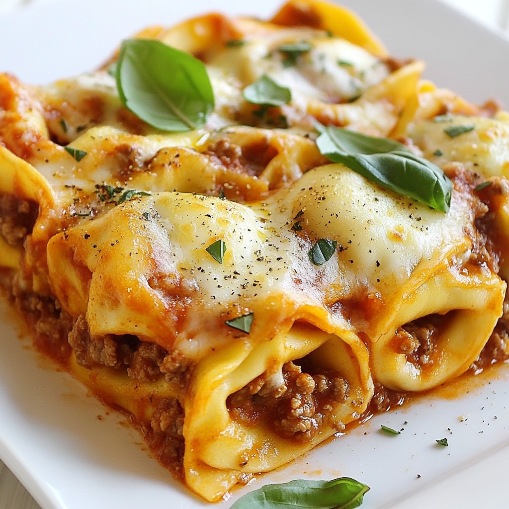Savory Beef and Cheese Tortellini Bake Delight