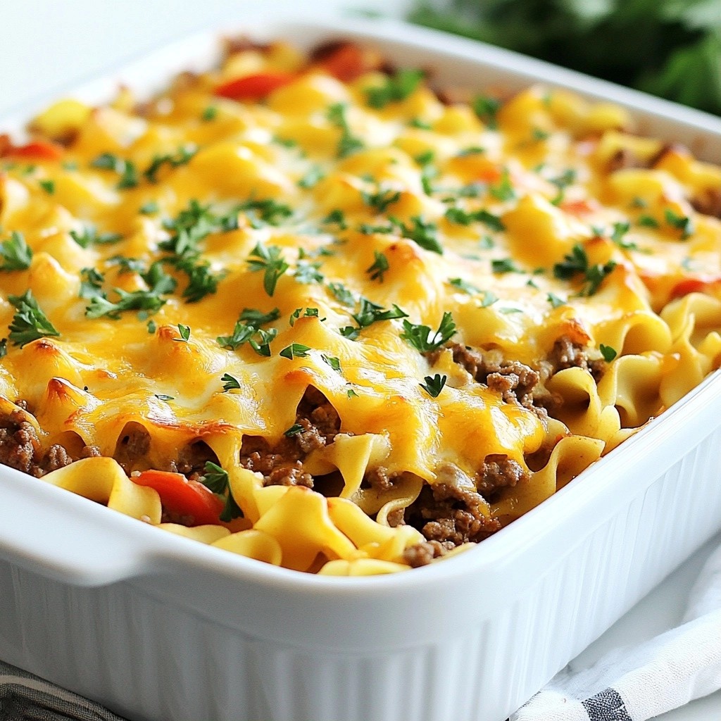 Cheesy Beef and Noodle Casserole Quick and Tasty Meal