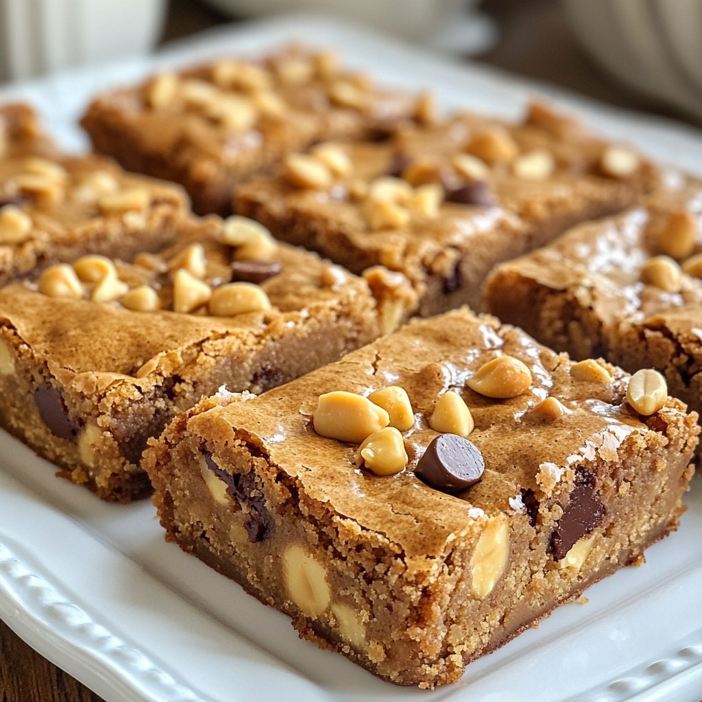 Chocolate Chip Peanut Butter Blondies Simple and Tasty
