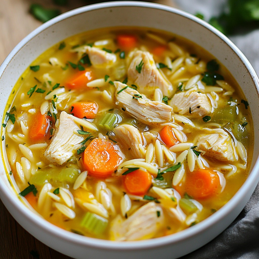 Lemon Garlic Chicken Orzo Soup Simple and Healthy Meal