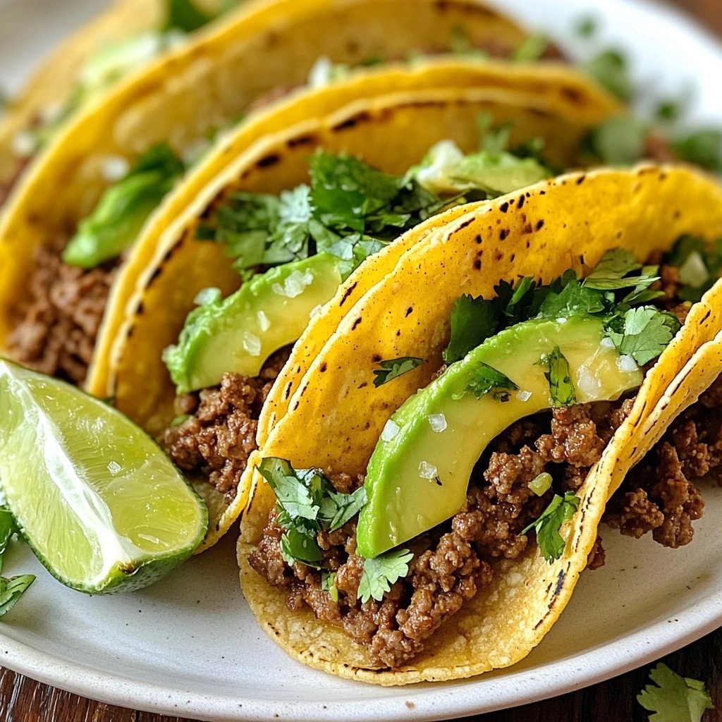 Zesty Ground Beef and Avocado Tacos Delight