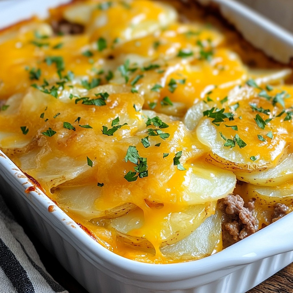 Classic Beef and Cheddar Potato Casserole Delight