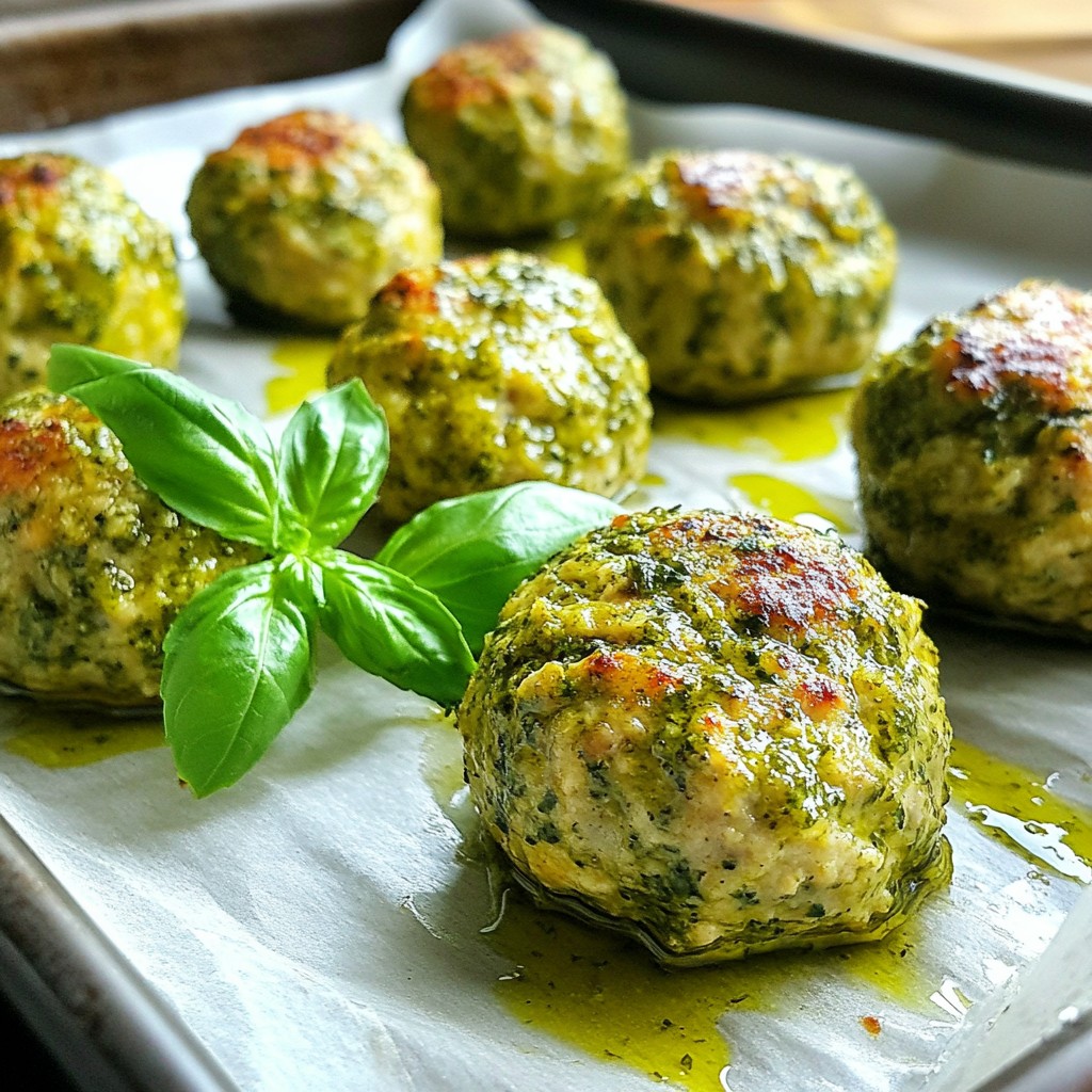 Pesto Turkey Meatballs Simple and Flavorful Recipe