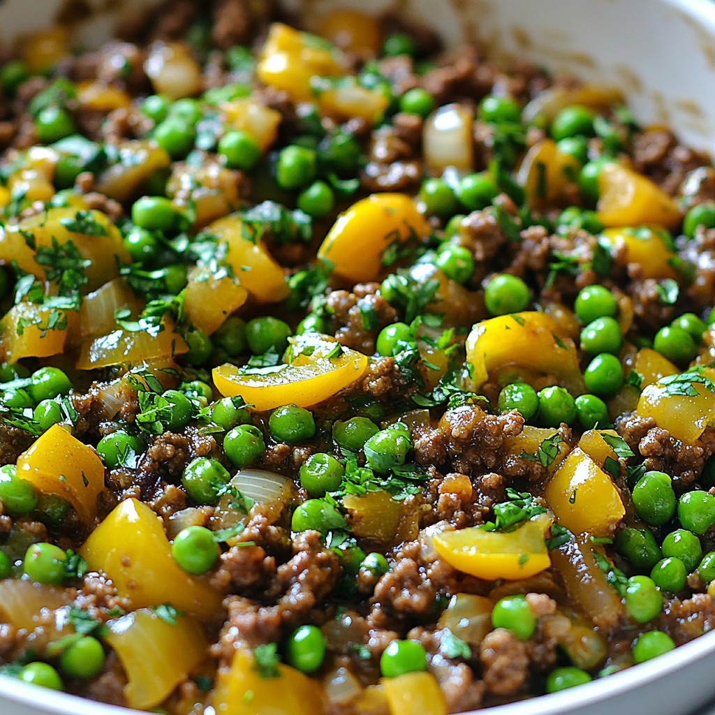 Classic Ground Beef and Pea Skillet Savory Delight