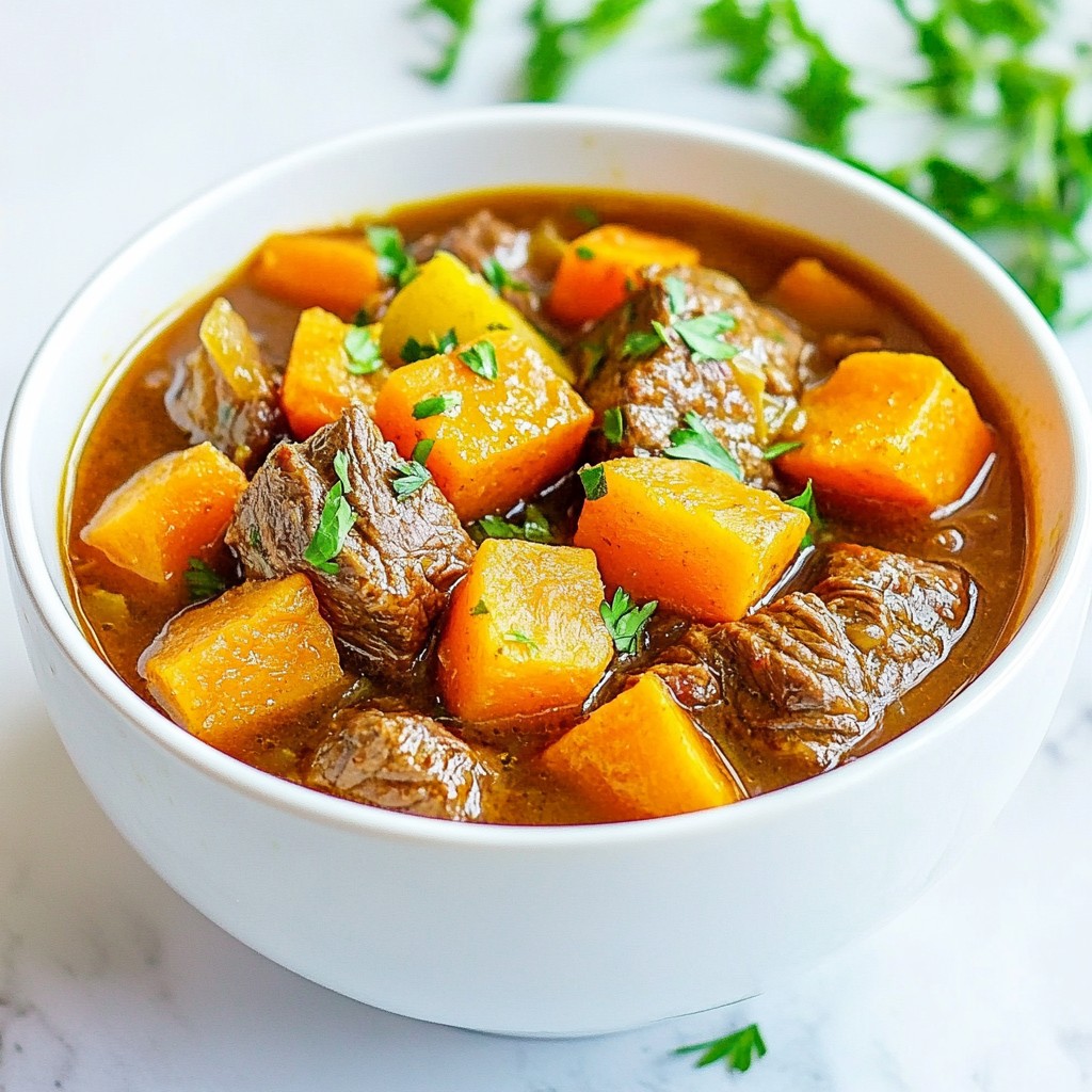 Slow Cooker Beef and Sweet Potato Stew Flavor Boost
