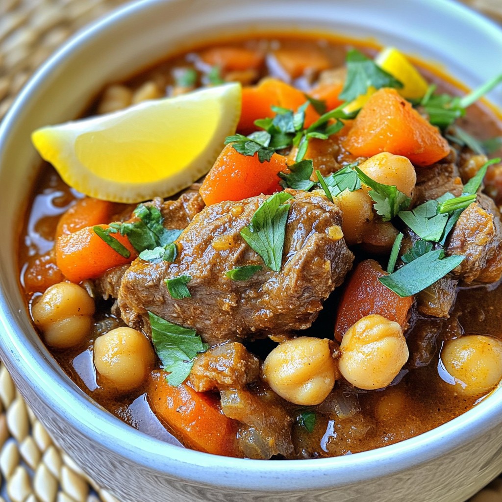 Slow Cooked Beef and Chickpea Tagine Comfort Dish