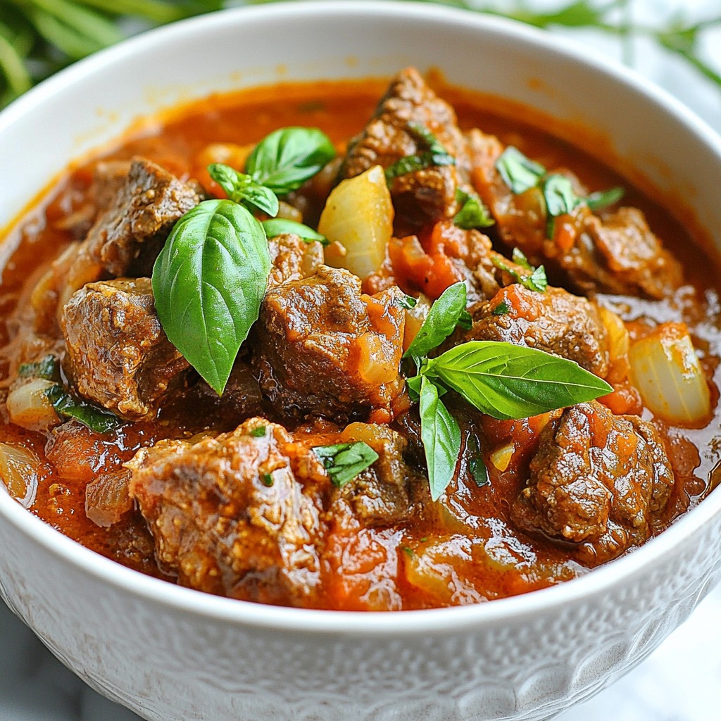 Savory Slow Cooker Basil Tomato Beef Ragu Recipe