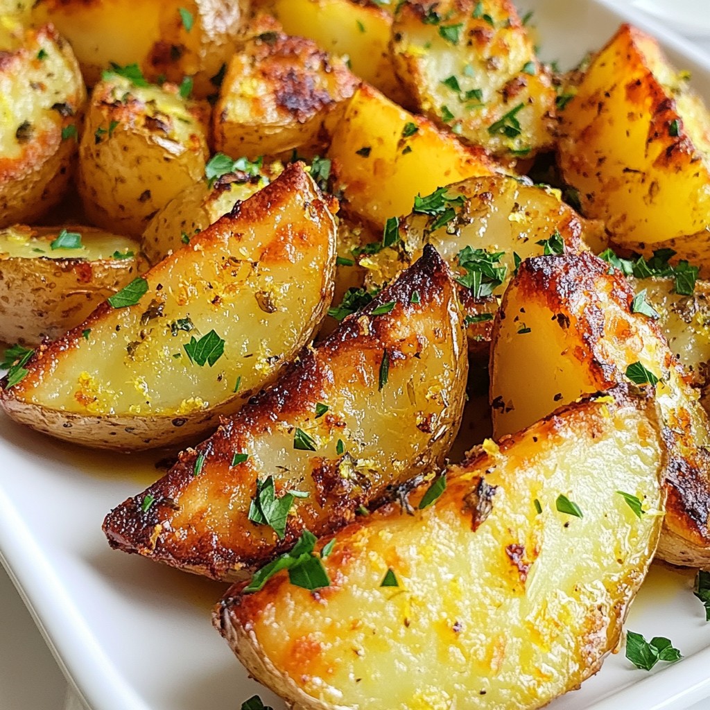 Greek Lemon Herb Potato Wedges Flavorful Side Dish
