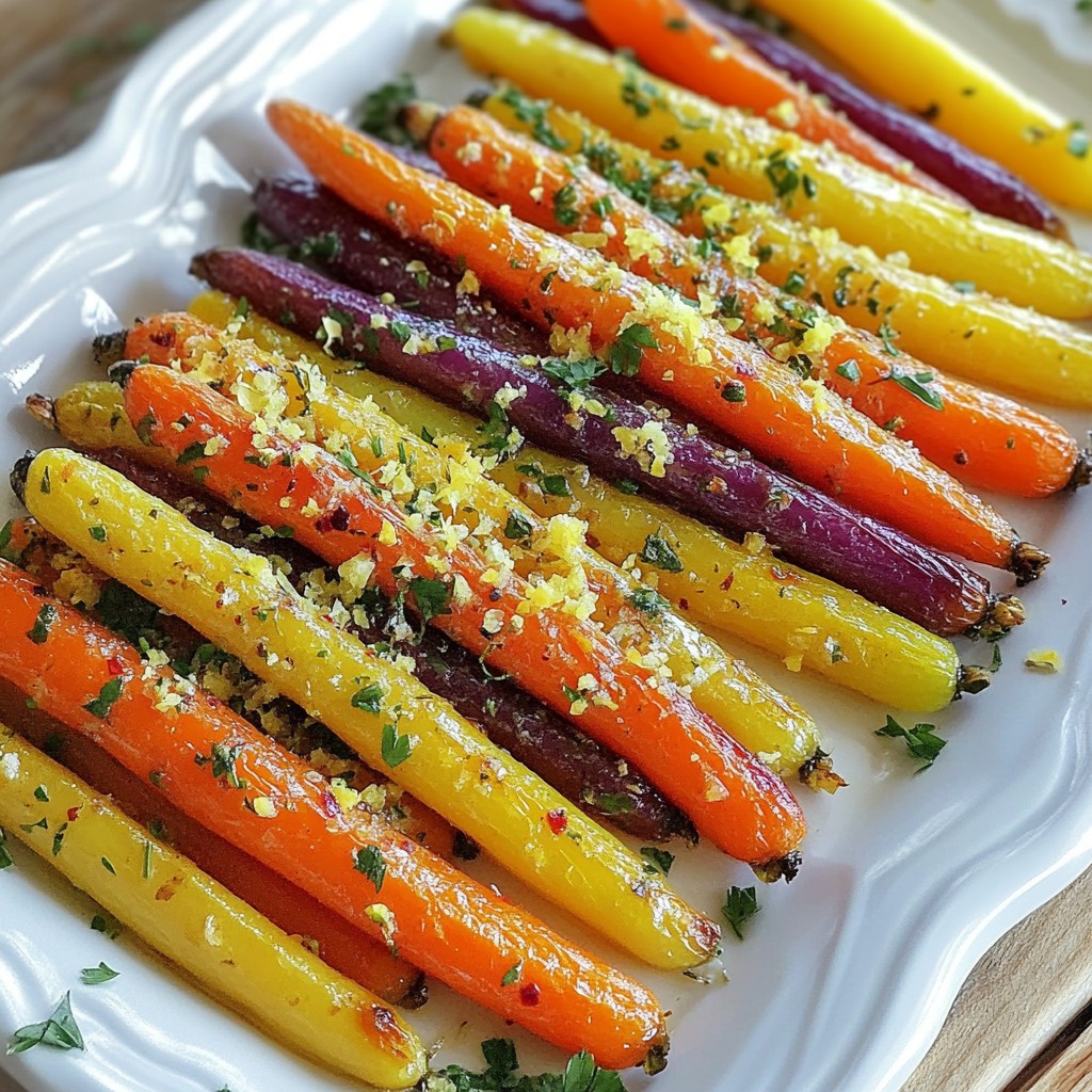 Garlic Herb Roasted Rainbow Carrots Bright and Tasty