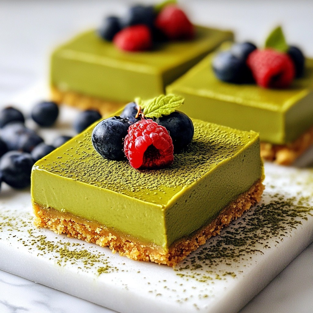 Matcha Cheesecake Bars Irresistible Flavor Treat