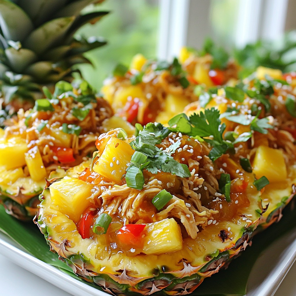 Teriyaki Chicken Stuffed Pineapple Delight Recipe