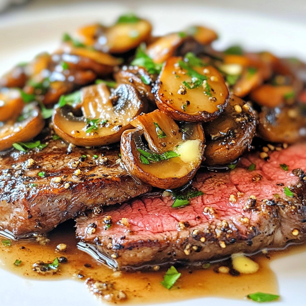 Peppered Sirloin Steak with Sautéed Mushrooms Delight