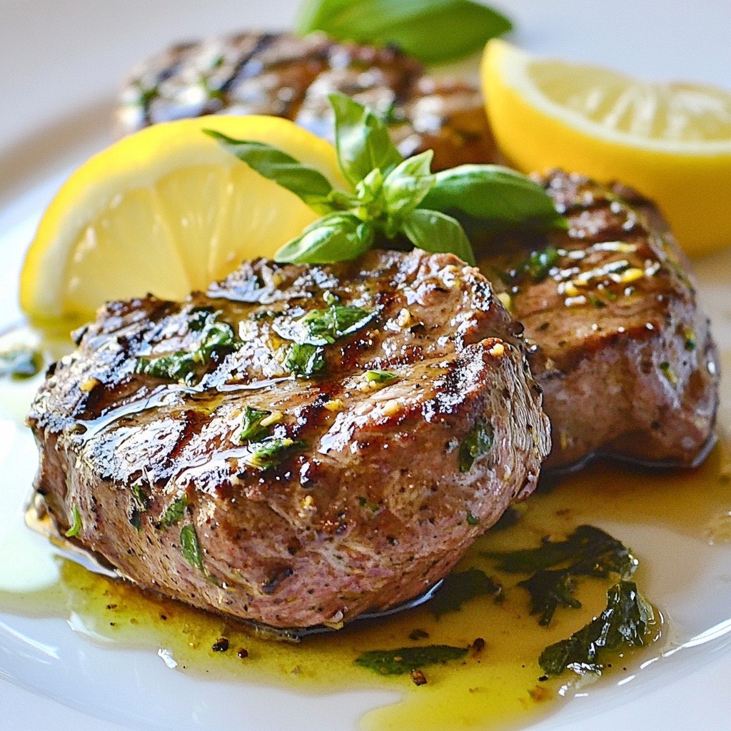 Grilled Lemon Basil Steak Medallions Flavor Boost