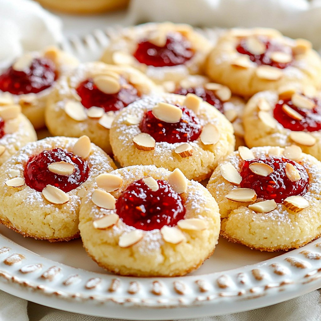 Raspberry Almond Thumbprint Cookies Delightful Treat
