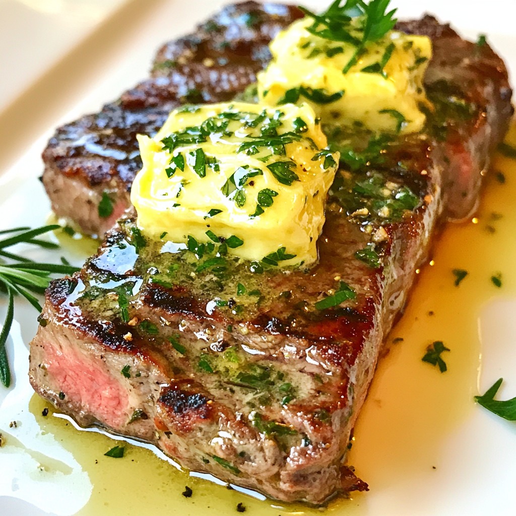 Grilled Herb Butter Strip Steak Savory and Juicy Meal