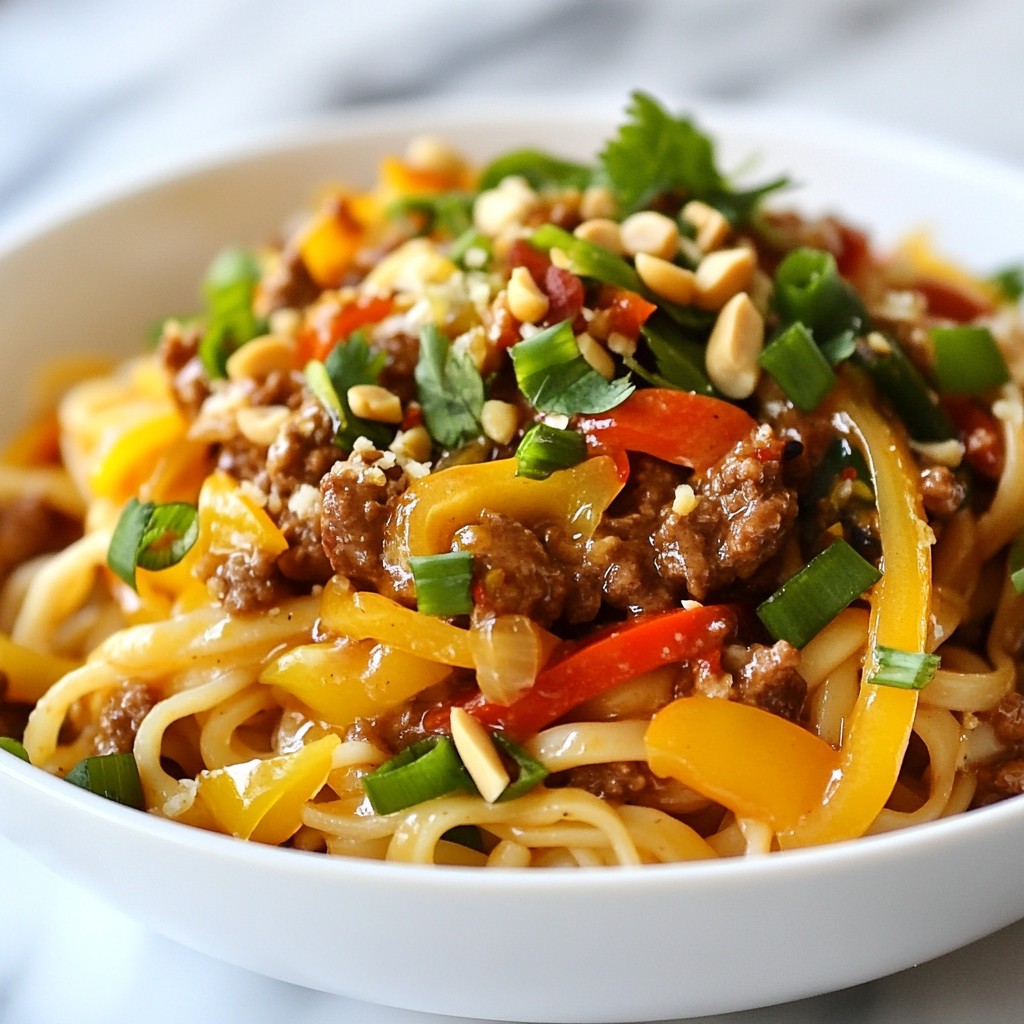 Szechuan Spicy Ground Beef Noodles Quick Flavorful Meal
