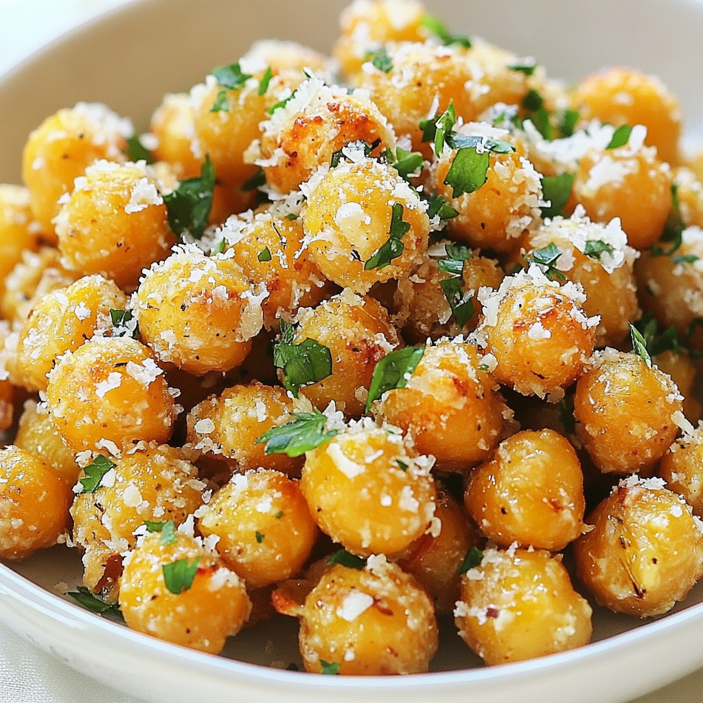 Garlic Parmesan Roasted Chickpeas Crunchy Snack Idea