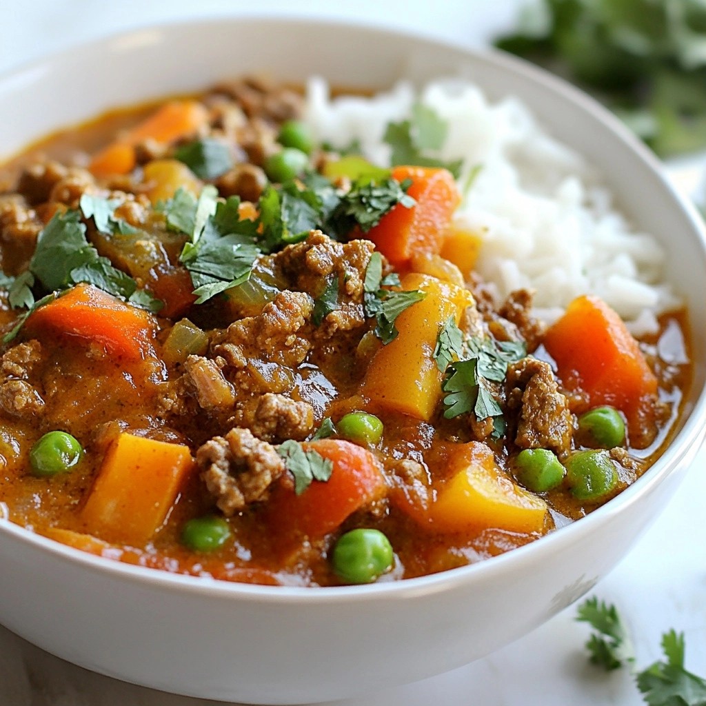 Hearty Ground Beef and Vegetable Curry Delight