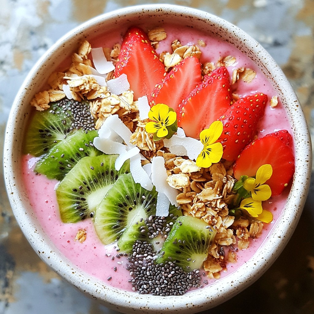Strawberry Kiwi Smoothie Bowl Delightfully Fresh Treat