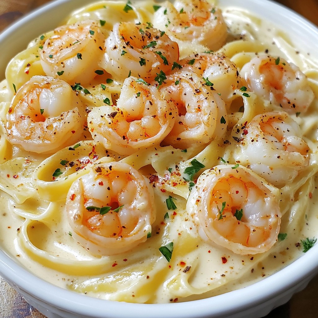 Creamy Garlic Shrimp Alfredo Savory Dinner Recipe