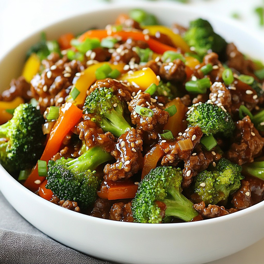 One-Pan Ground Beef and Broccoli Stir Fry Delight