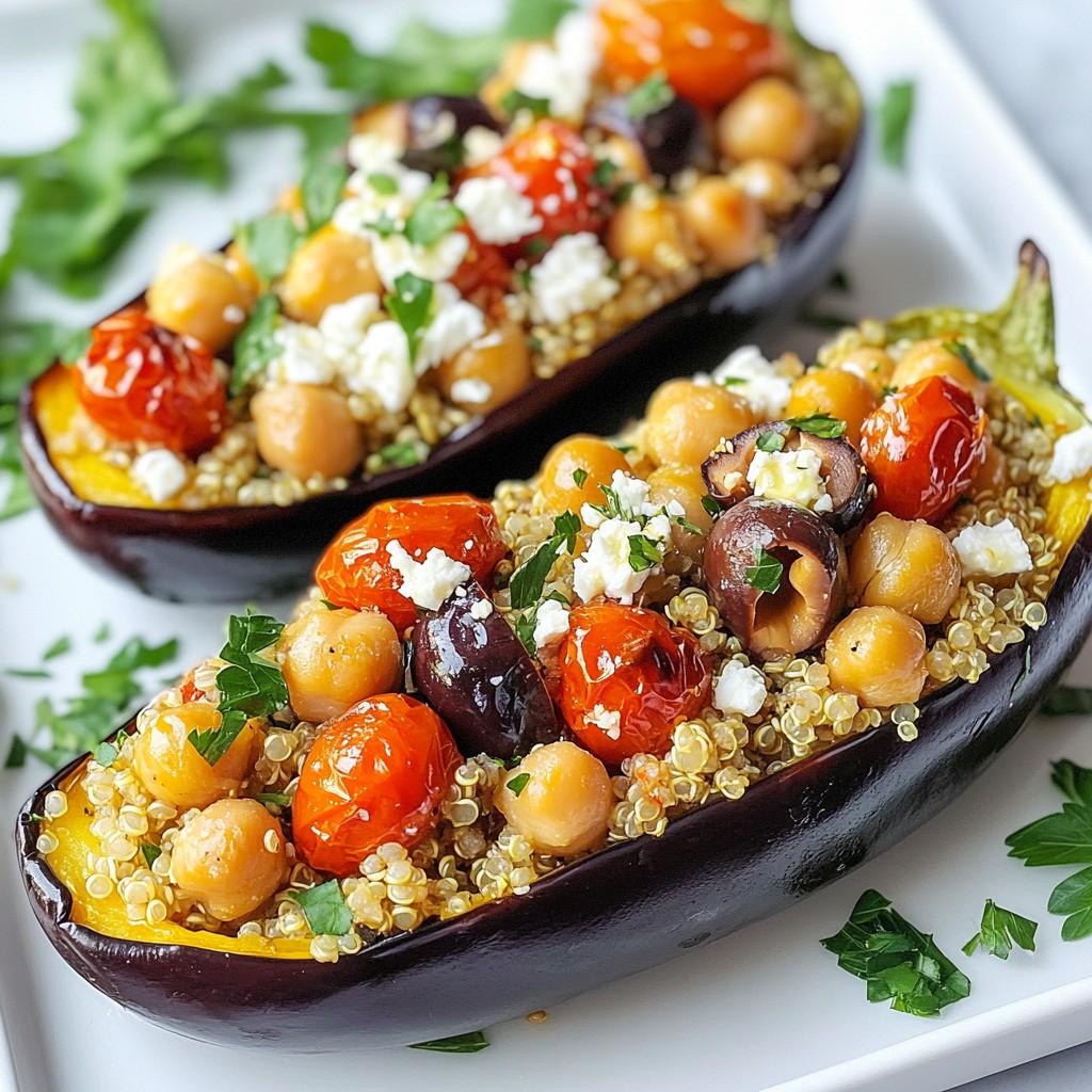 Mediterranean Quinoa Stuffed Eggplant Flavor Boost