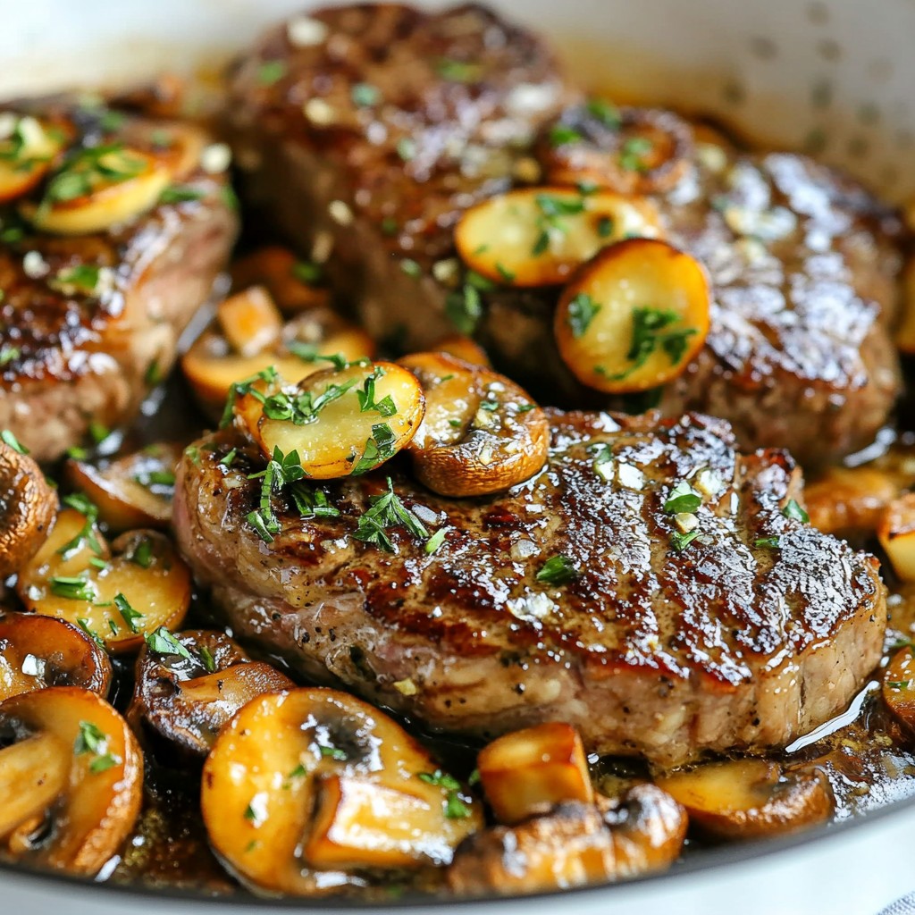 Garlic Butter Steak and Mushroom Skillet Delight