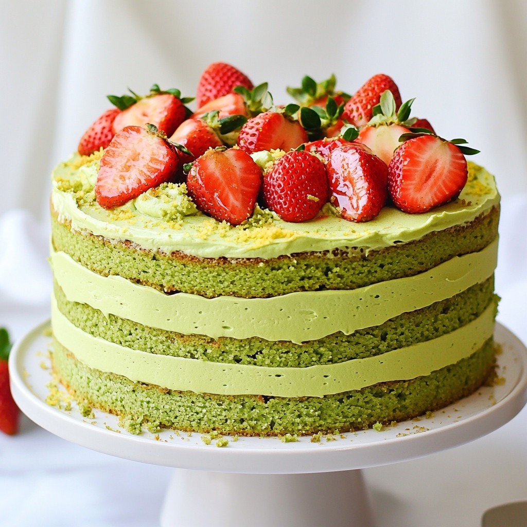 Matcha Strawberry Layer Cake Delightful and Refreshing