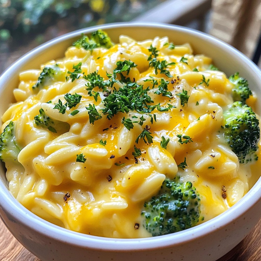 Creamy Broccoli Cheddar Orzo Flavorful Comfort Dish