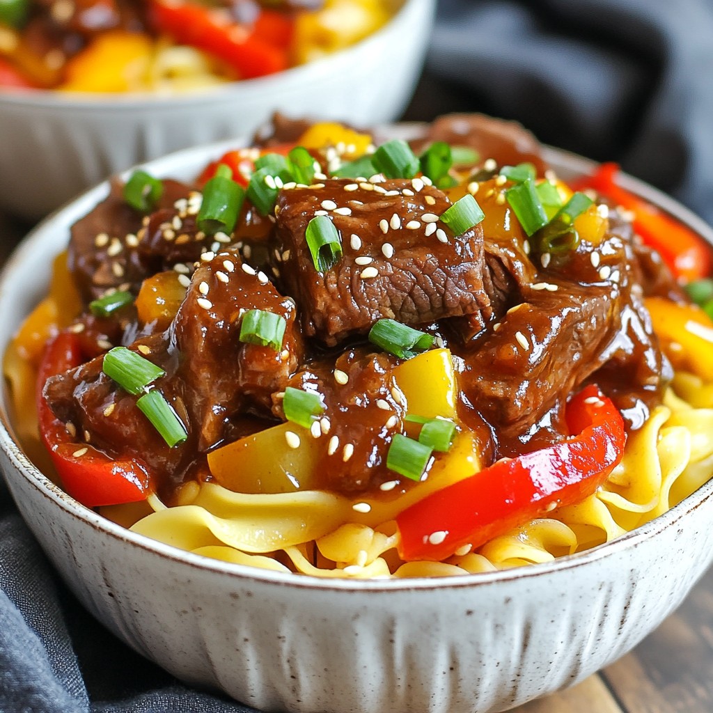 Slow Cooker Korean Beef and Noodles Savory Delight