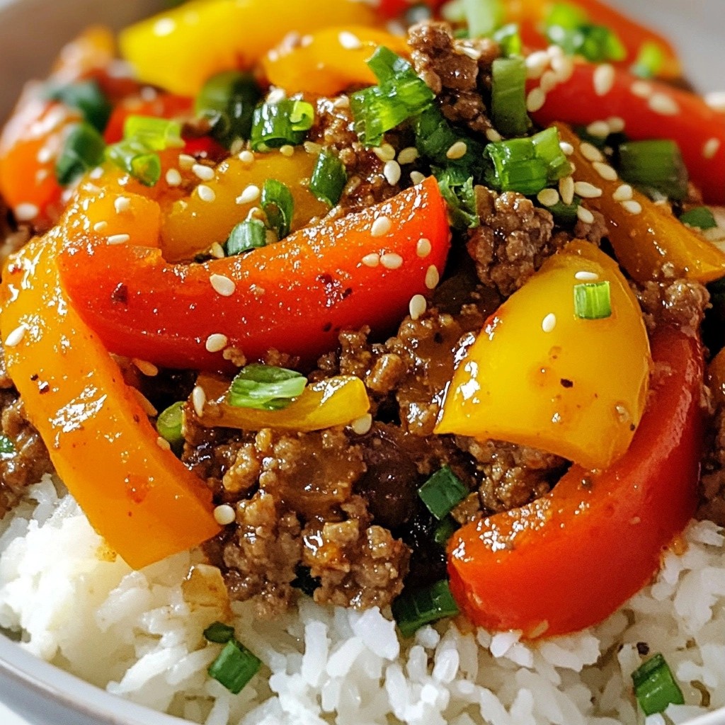 Spicy Ground Beef and Bell Pepper Stir Fry Delight