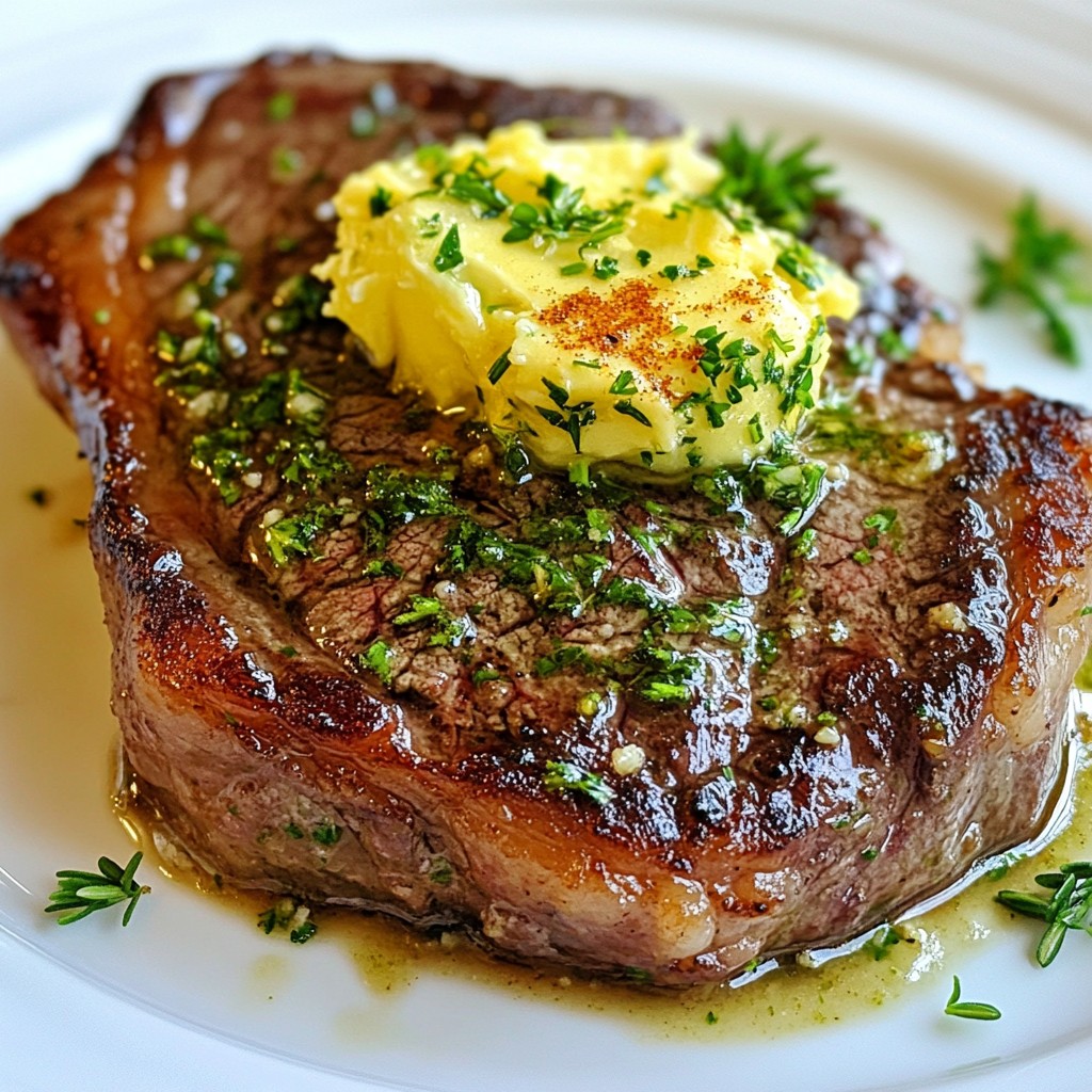 Garlic Butter Ribeye Steak with Herbs Delightfully Simple