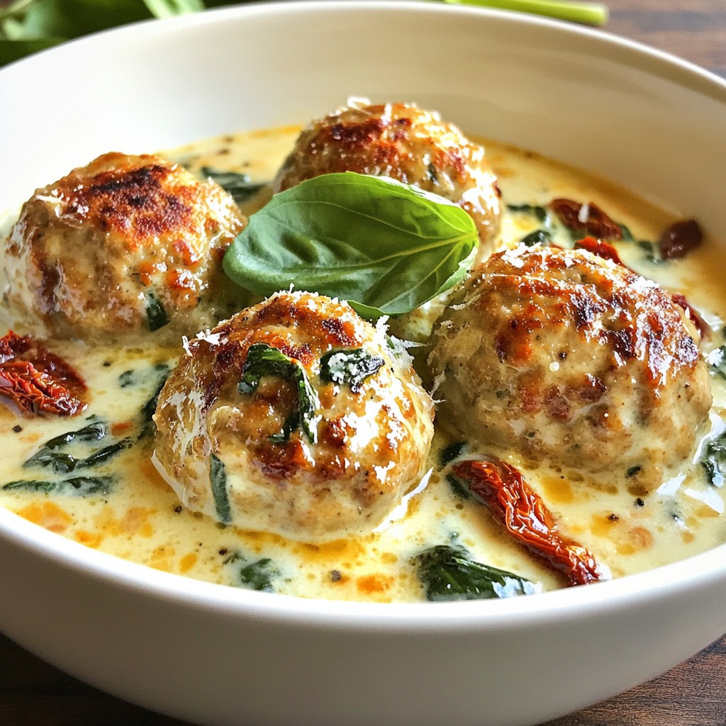 Creamy Tuscan Chicken Meatballs Easy and Delicious Dish