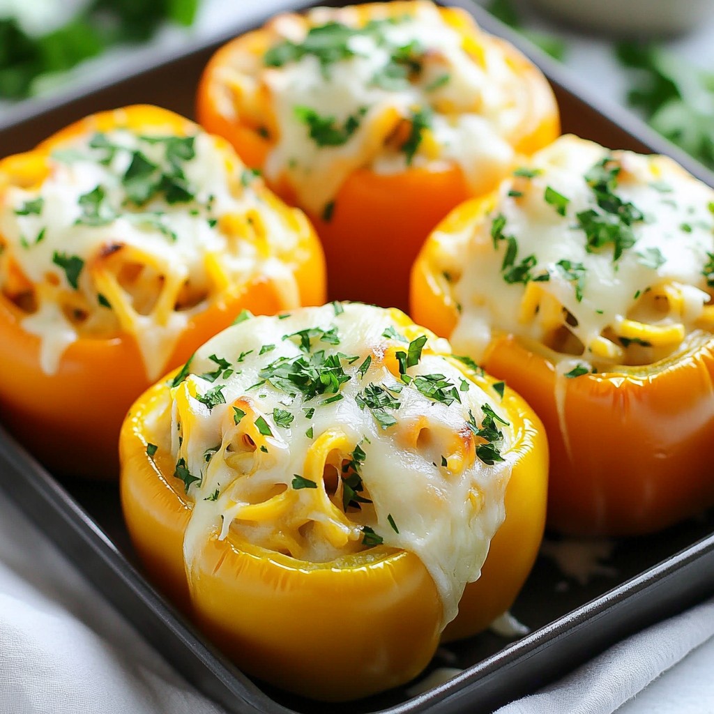 Chicken Alfredo Stuffed Peppers Tasty and Simple Meal