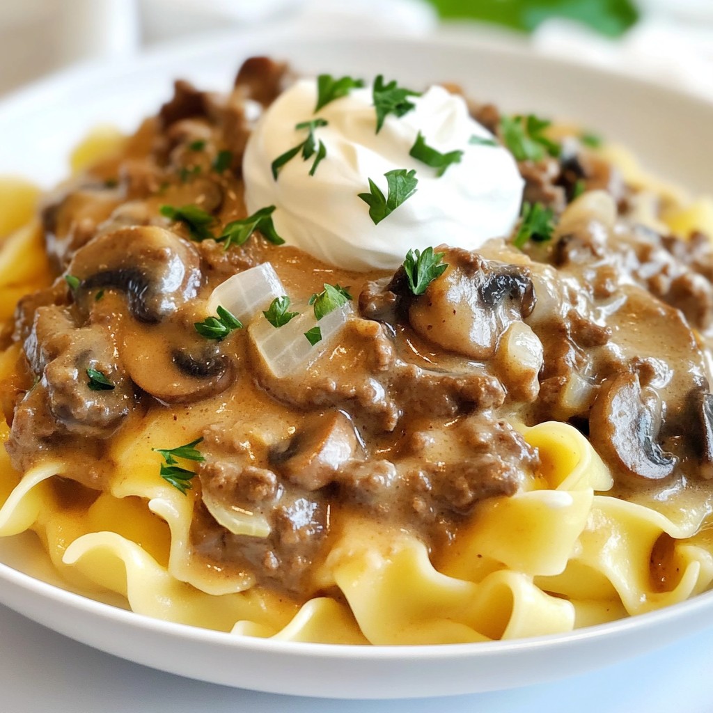 Creamy Ground Beef Stroganoff Comforting and Easy Meal