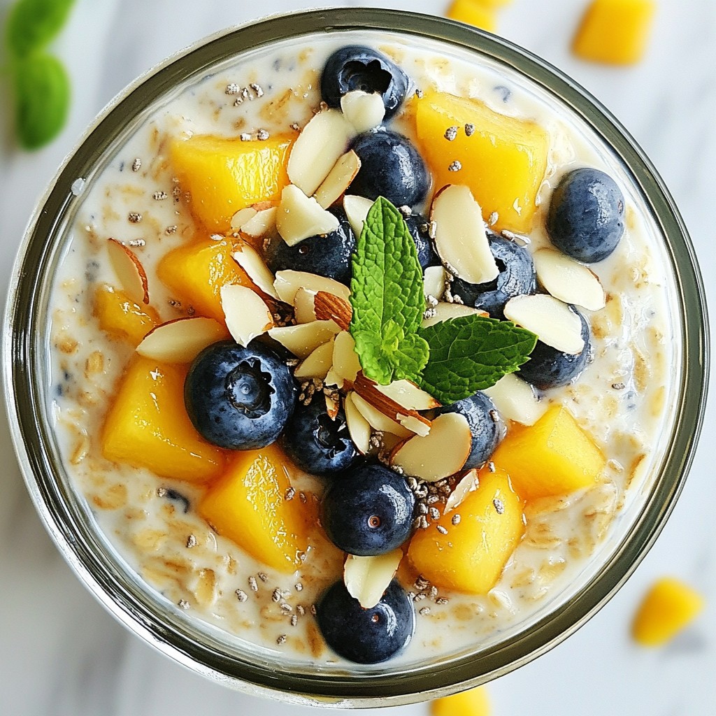 Blueberry Peach Overnight Oats Healthy Breakfast Choice