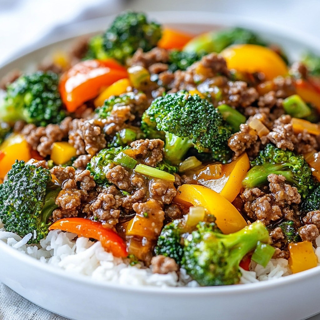 One-Pan Ground Beef and Broccoli Stir Fry Delight