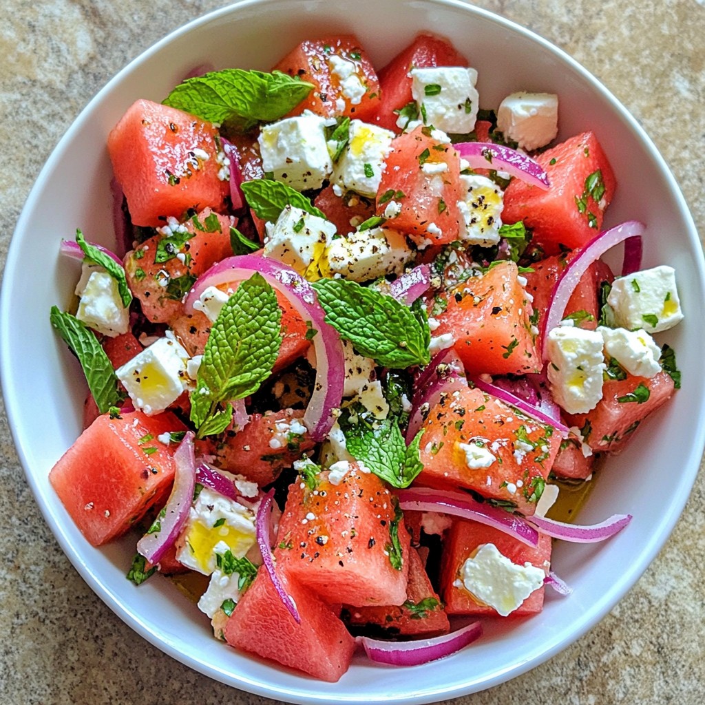 Watermelon Feta Mint Salad Refreshing Summer Dish