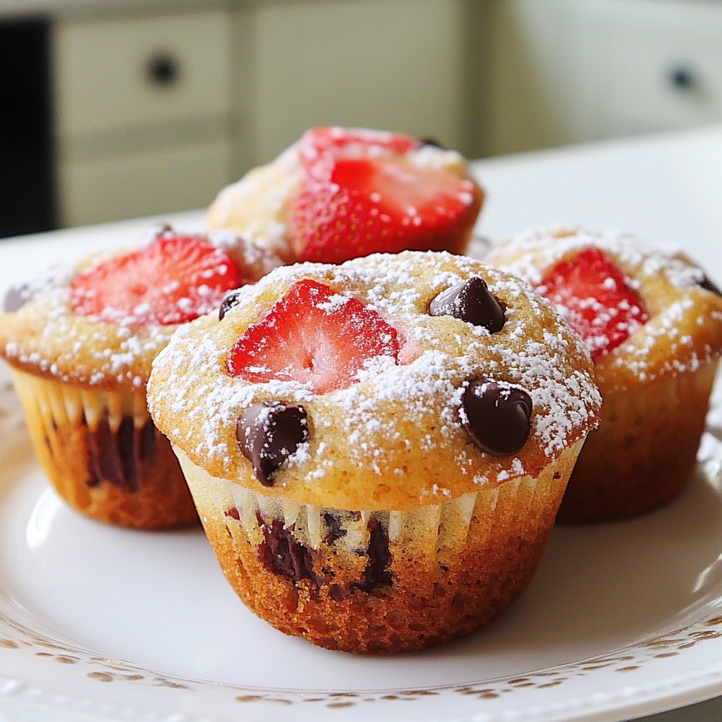 Strawberry Chocolate Chip Muffins Juicy and Tasty Treat