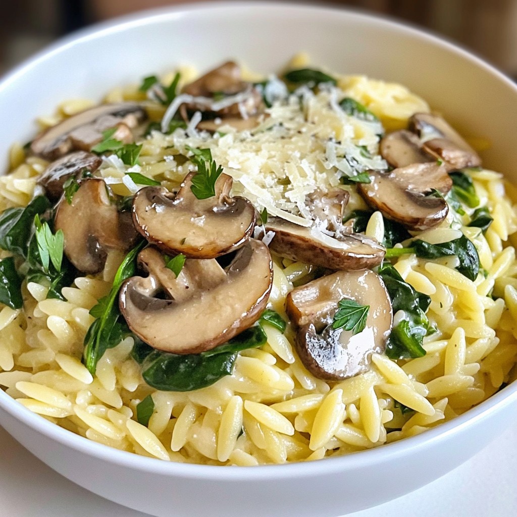 Creamy Mushroom Spinach Orzo Flavorful Weeknight Meal