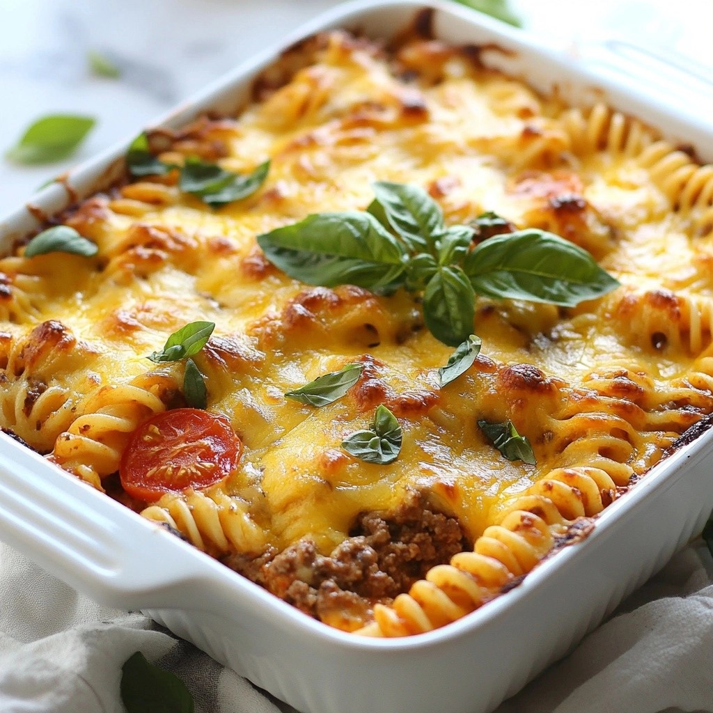 Cheesy Beef and Tomato Casserole Quick and Easy Meal