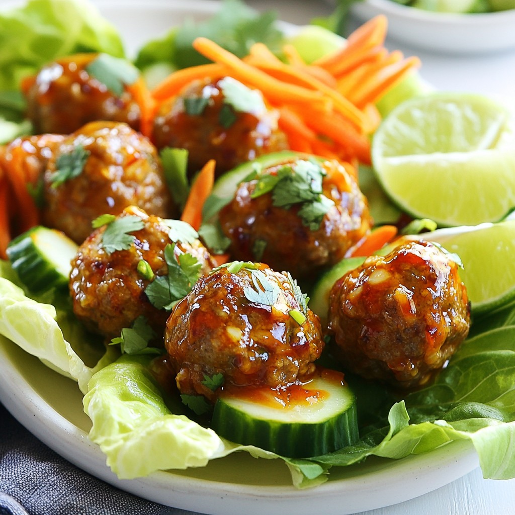 Sweet Chili Meatball Lettuce Wraps Flavorful and Fresh