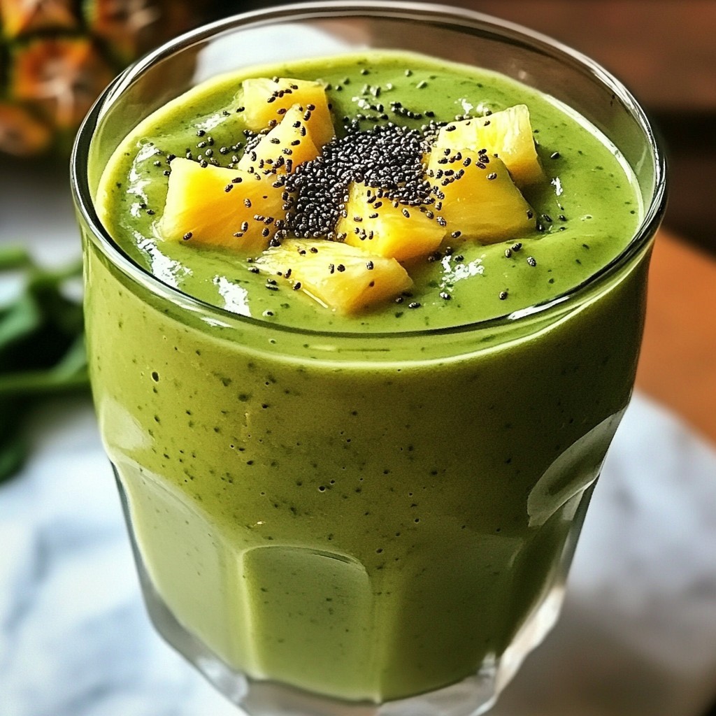 Avocado Pineapple Green Smoothie for a Nutritious Boost