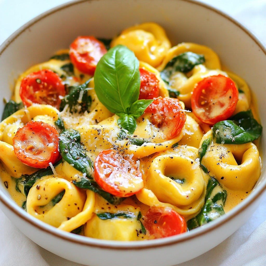 Creamy Tomato Spinach Tortellini Delightful Dish