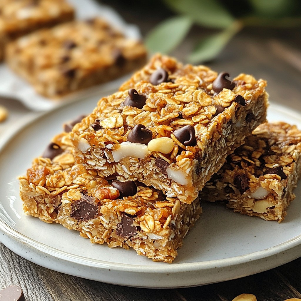 Coconut Chocolate Chip Granola Bars Simple Snack Idea