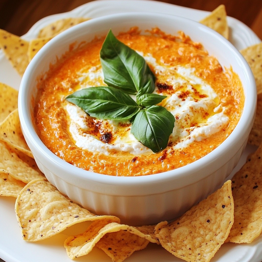 Roasted Red Pepper Goat Cheese Dip Simple and Delicious