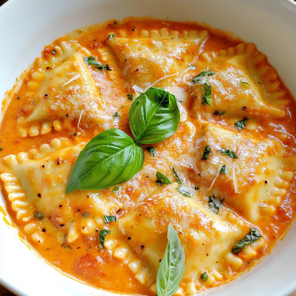 Creamy Tomato Basil Ravioli Tasty Pasta Delight