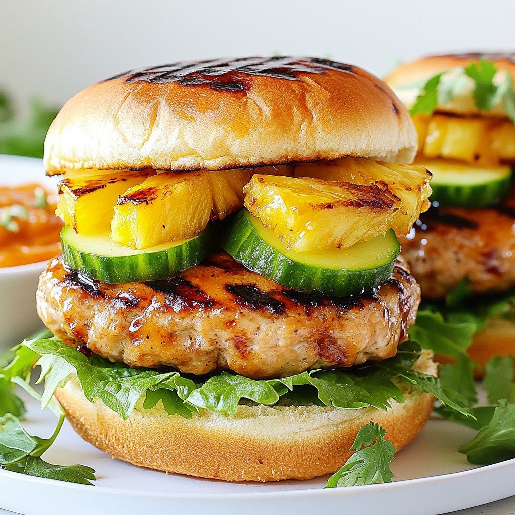 Pineapple Teriyaki Turkey Burgers Flavorful and Juicy
