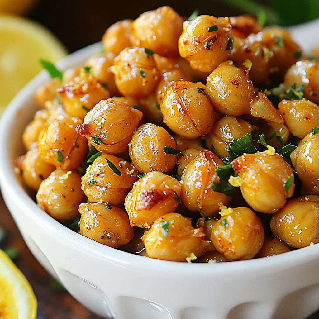 Lemon Garlic Roasted Chickpeas Crispy and Flavorful