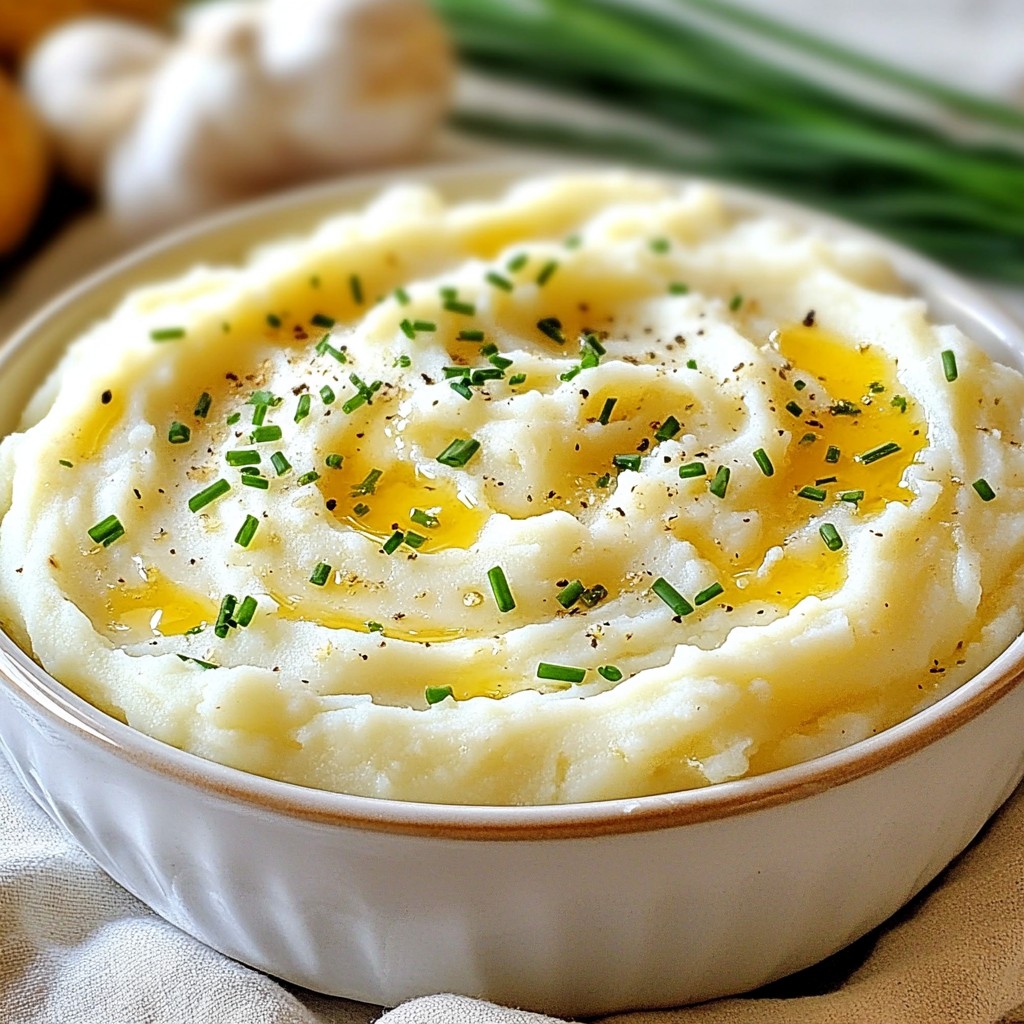 Creamy Garlic Mashed Potatoes Rich and Smooth Recipe